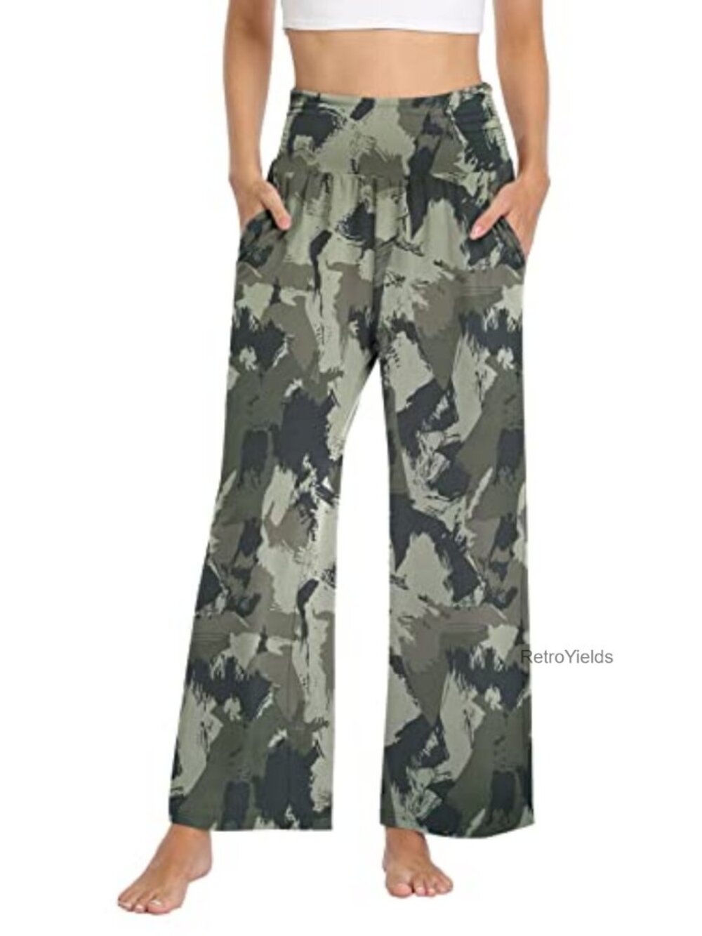 Wide Leg Yoga Sweatpants Lounge Pajama Flowy Pants with Pockets